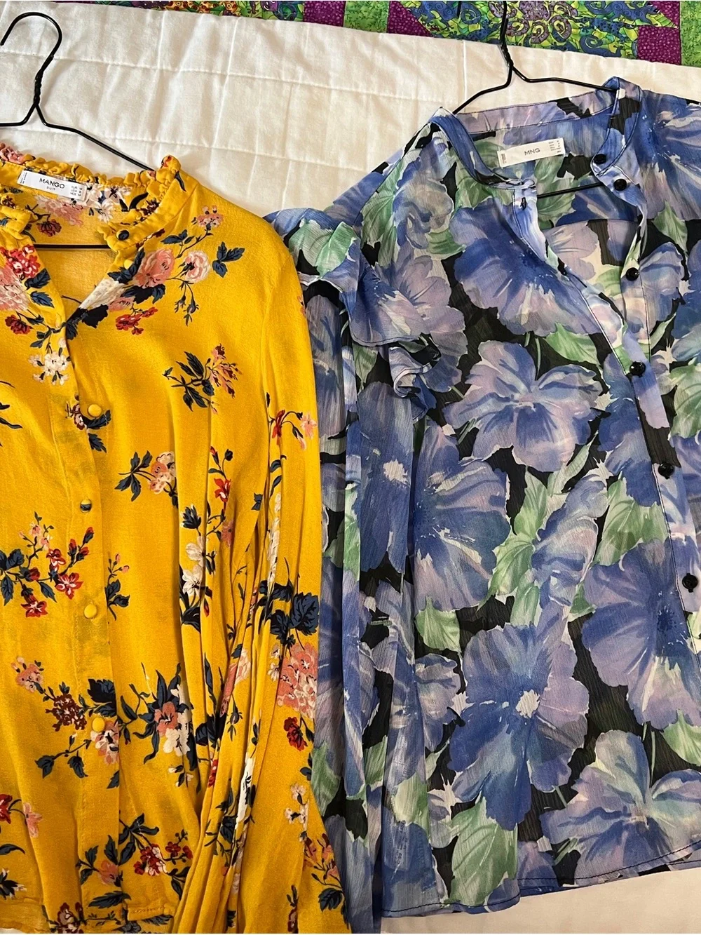 2 Mango Blue yellow Floral Blouse